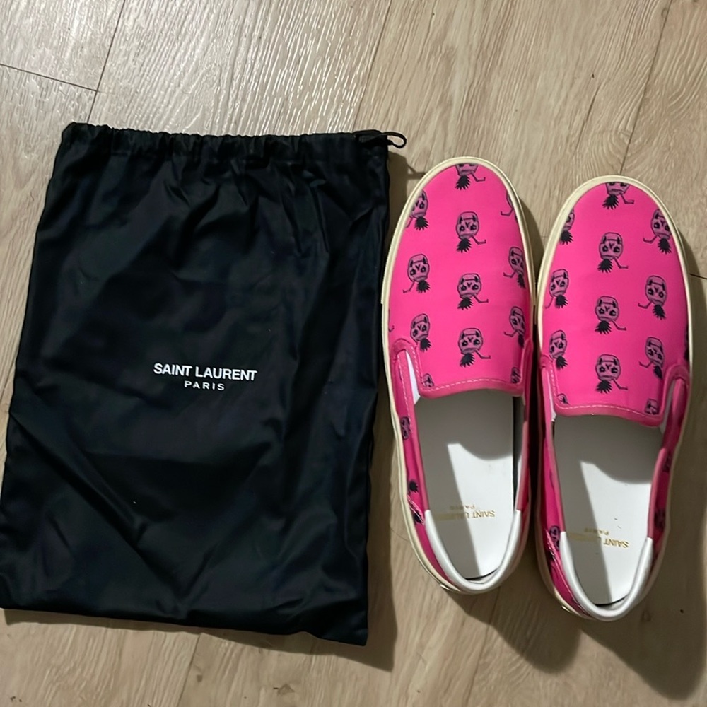 Saint Laurent Pink and Black Pineapple Sneakers